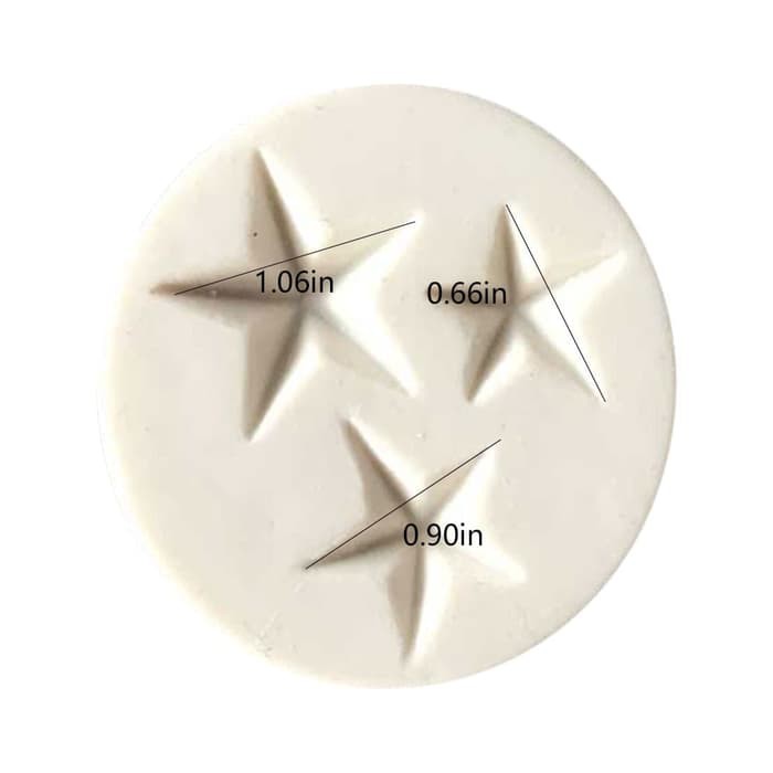 3D Silicon Mold Fondant Cake Decoration - 3 Size Star