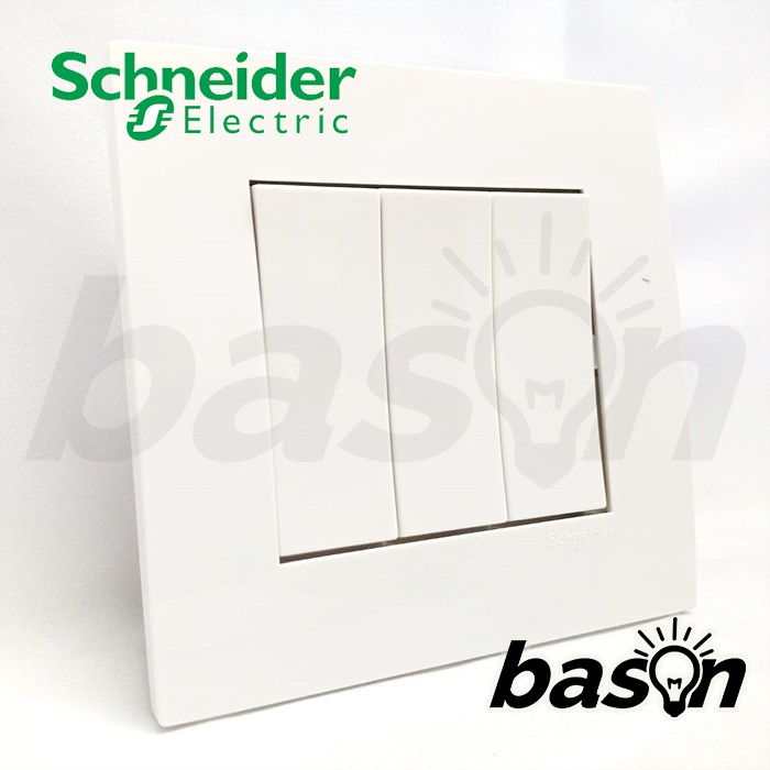 SCHNEIDER Vivace 3 Gang 1 Way Switch - Saklar 3 Tombol 1 Arah