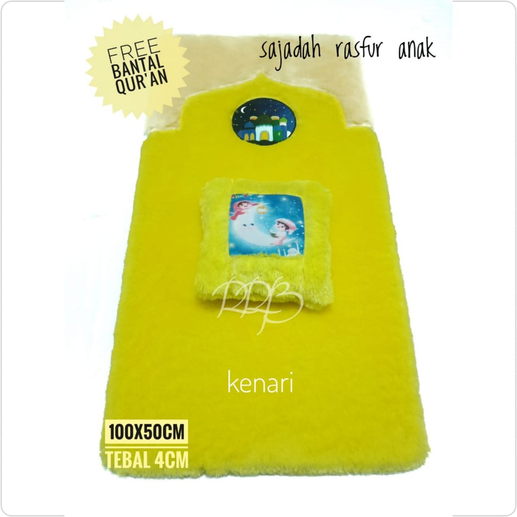 [☑️COD] Sajadah Rasfur Bulu Lembut Empuk Ukuran 100cm x 50cm Sejadah Anak Sajadah For Kids 20 Warna