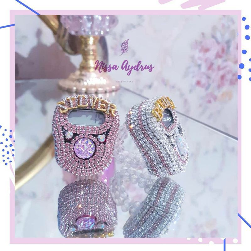 Nisa Aydrus - Best Seller Tasbih Digital Cantik Premium Swarovski LED Custom Nama TN17