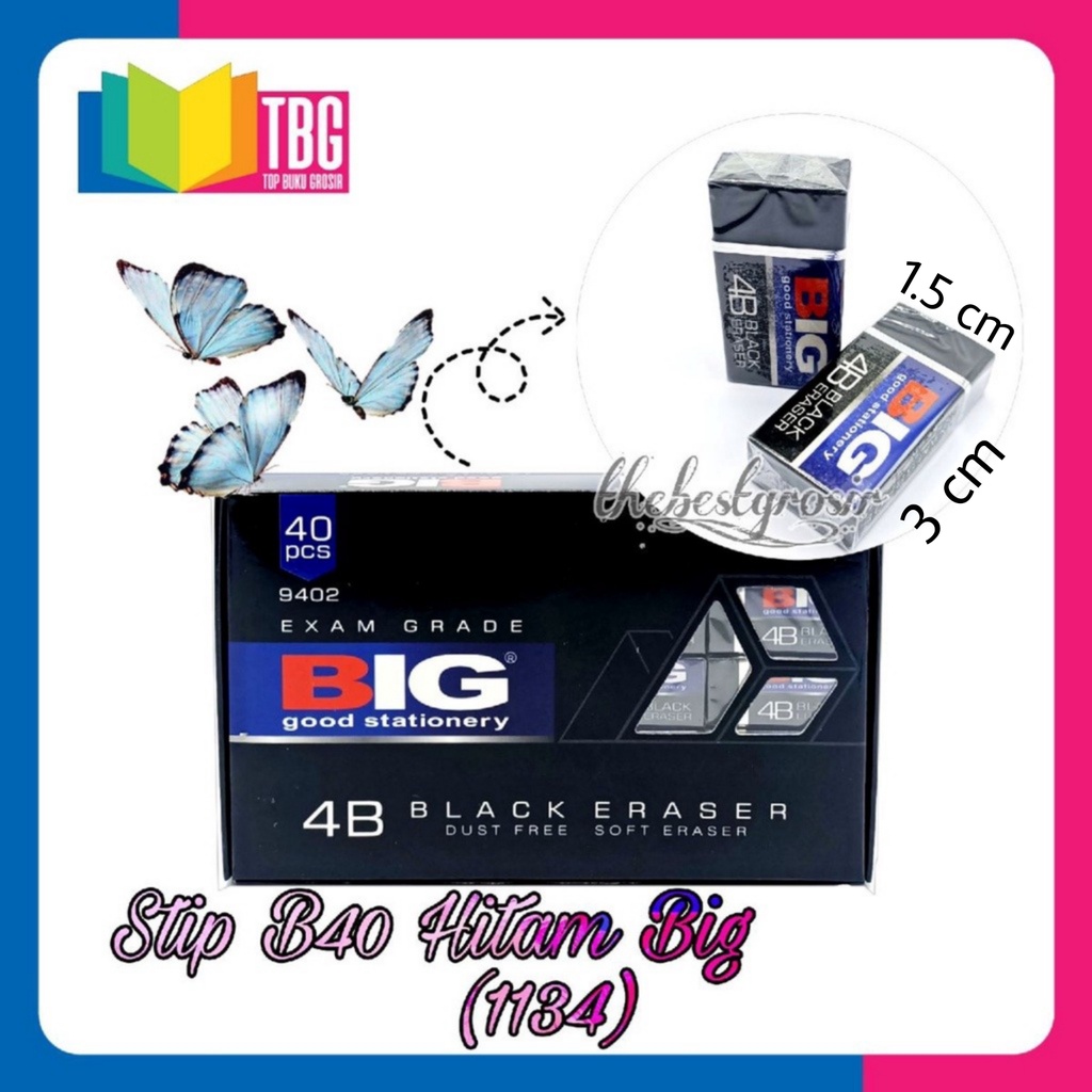 

1 PCS STIP B40 9402 HITAM BIG / PENGHAPUS KECIL / ERASER (R-1134)