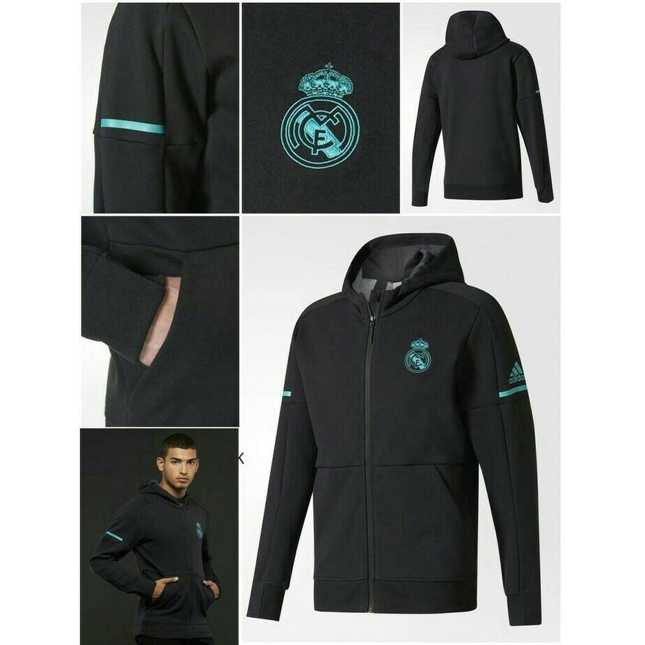 NEWSS!! JAKET HOODIE ZNE REAL MADRID AWAY OFFICIAL 17/18 GRADE ORI