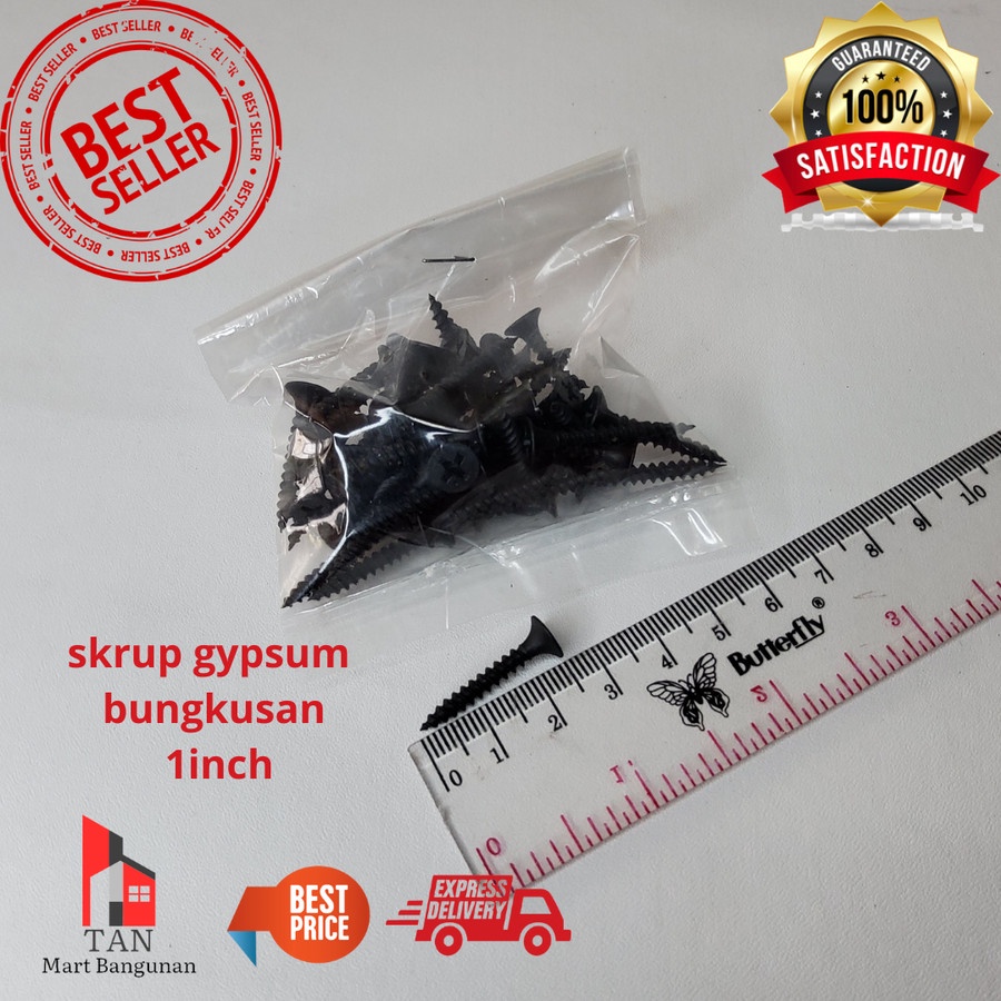 Skrup Sekrup Gypsum Hitam 1 11/4 11/2 2 3 inch Baut Gypsum Bungkusan