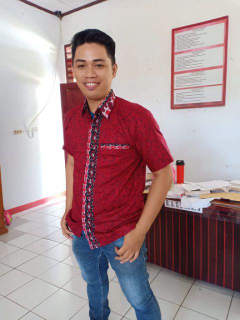 Bswart Batik Hrb026 Kenongo Hem Pendek Padi Pekalongan M L Xl Batik Pria Murah Modern Grosir