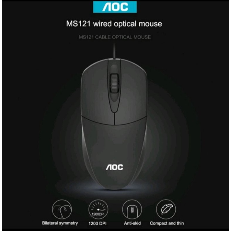 Mouse USB AOC Ms121 - 1200 DPI original mouse usb kabel