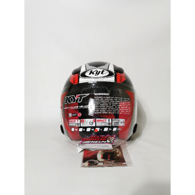 HELK KYT DJ MARU MOTIF SERI 15 BLACK RED HELM TOURING KYT DJMARU MOTIF MURAH ORIGINAL HELM HALF FACE-3