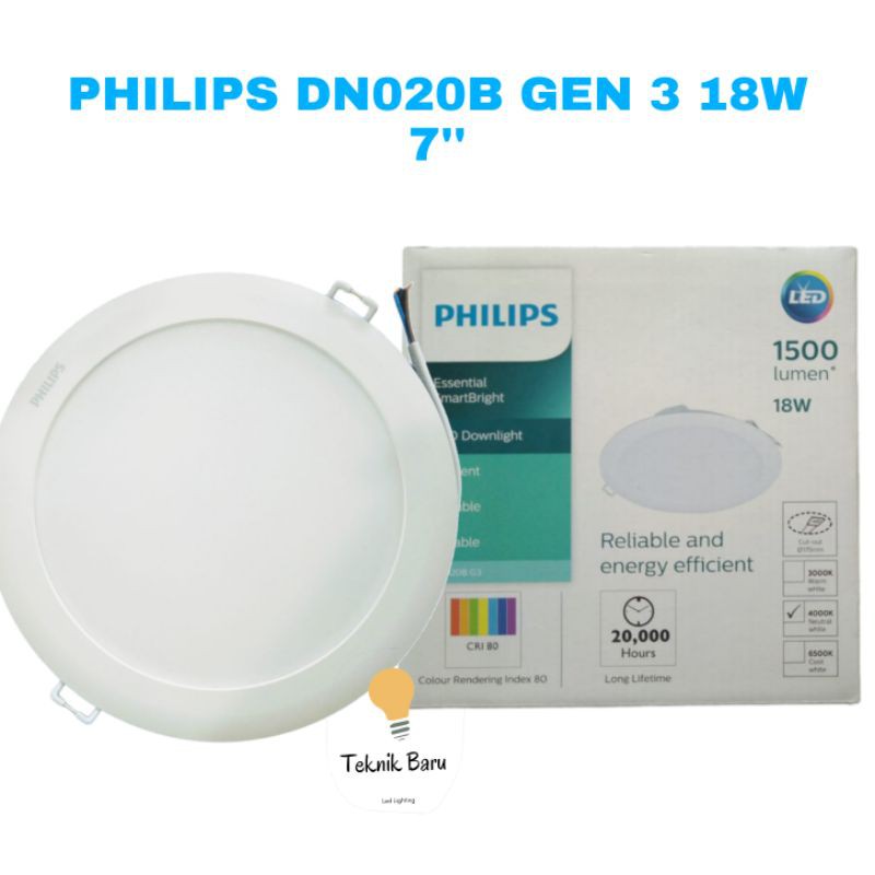 Jual LAMPU PHILIPS LED DOWNLIGHT DN020B G3 18W LED15 7 INCH D175 220