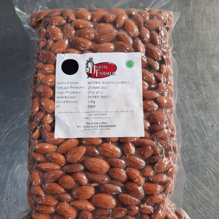 

natural whole roasted almond 1 kg / almond panggang