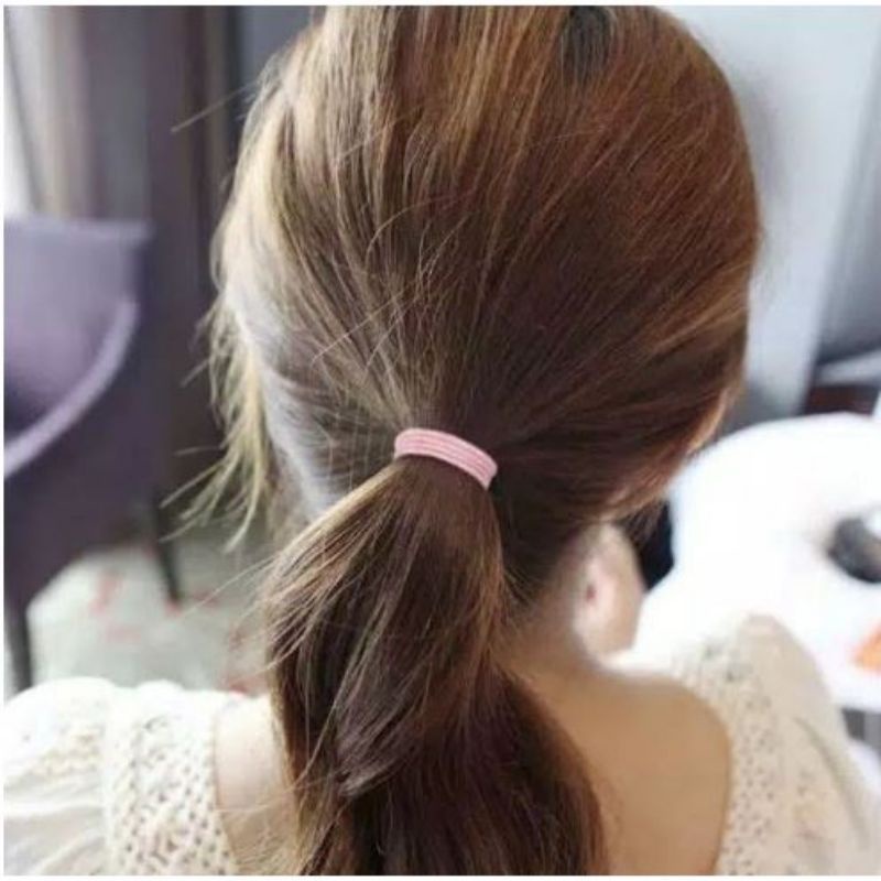 1 pcs /1 biji Ikat rambut korea ikat rambut kpop polos korea tipis 4.5cm