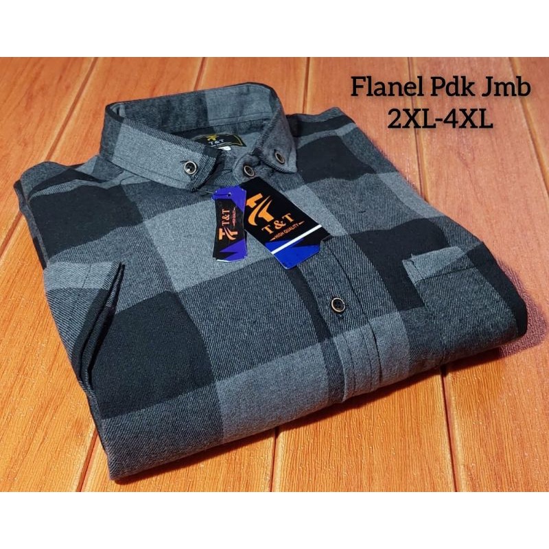 kemeja flanel lengan pendek jumbo pria original / kemeja flanel  lengan pendek big size XXL-XXX