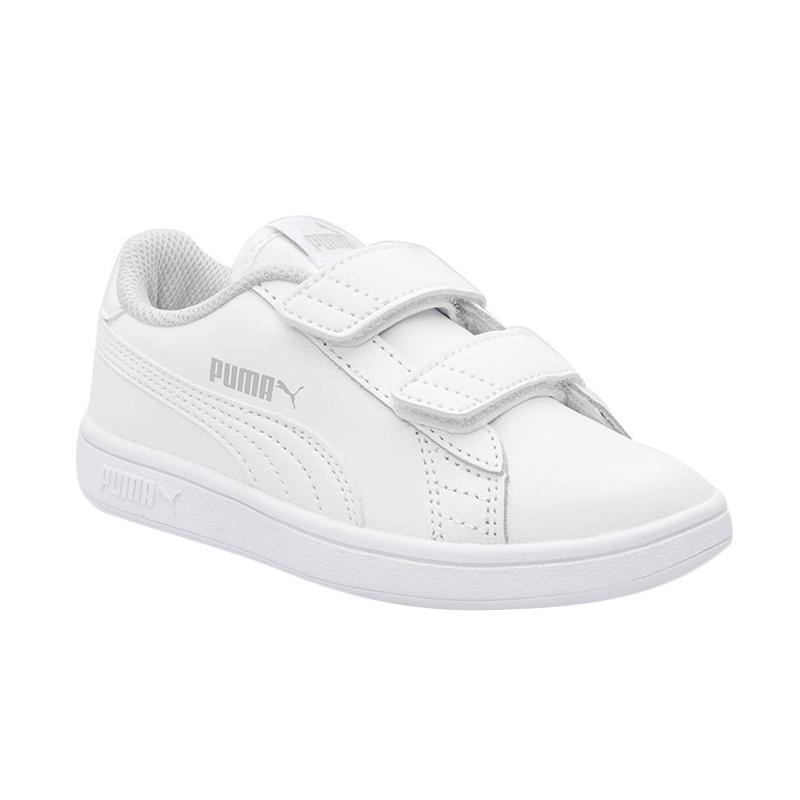 Sepatu PUMA Kids Smash v2 L V PS Sepatu Anak Laki-laki - White
