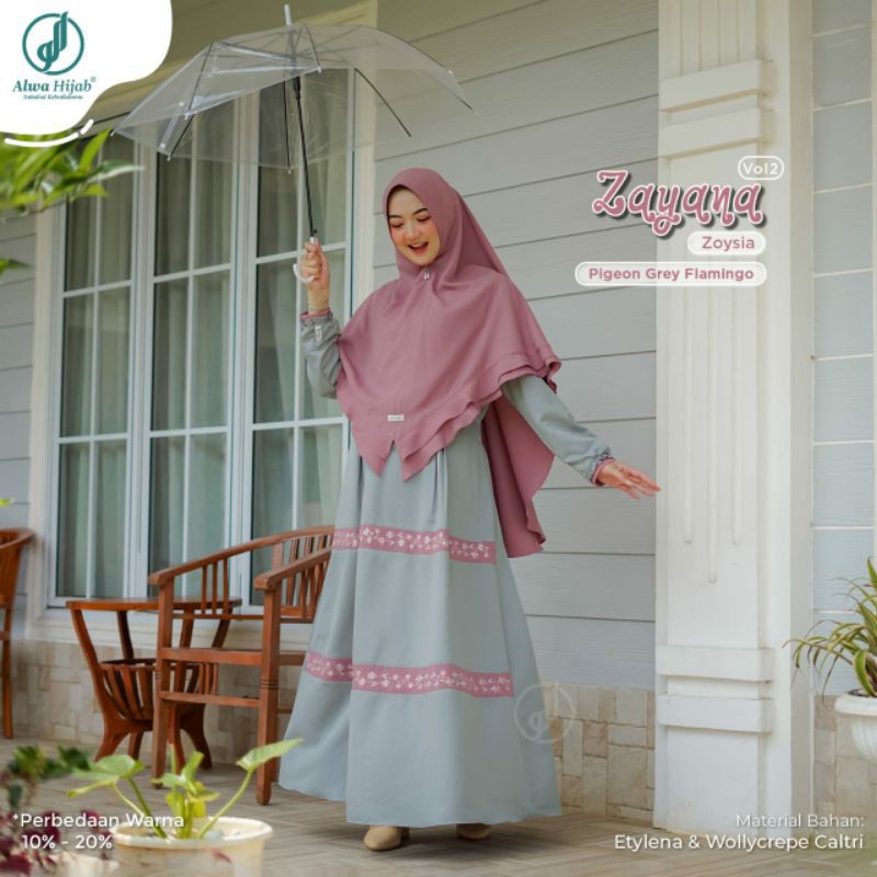 GAMIS SYARI ZAYANA 1 SET KHIMAR  || ALWA HIJAB