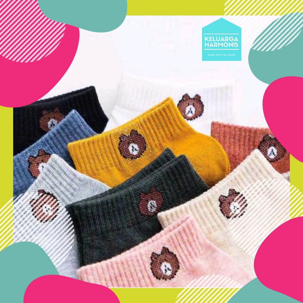 Kaos Kaki Motif Beruang Kartun