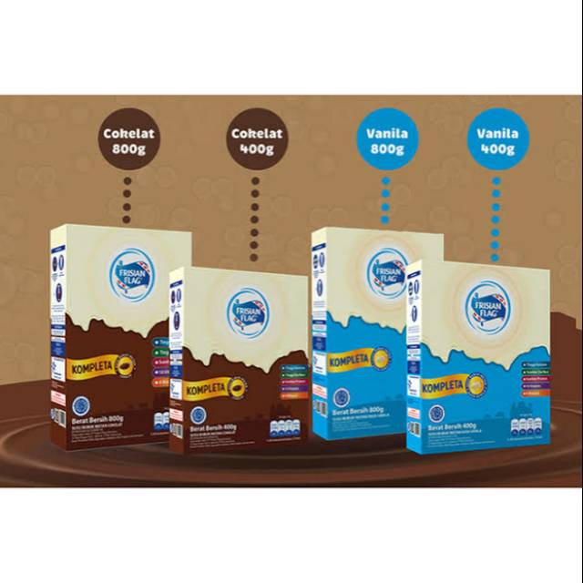 FRISIAN FLAG KOMPLETA COKELAT &amp; VANILA 800 gram SUSU BUBUK INSTAN