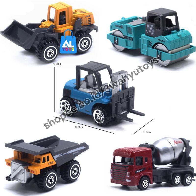 Diecast Kontruksi Truck Molen Exsavator Buildozer Forclip Diecast Mobil Kontruksi Set