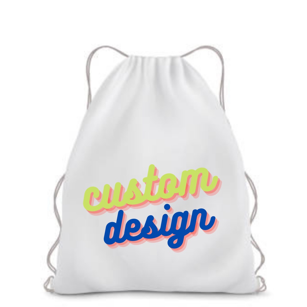 stringbag DRILL tas ransel serut CUSTOM PRINTING design suka suka string bag olahraga || kiiyoomii ||