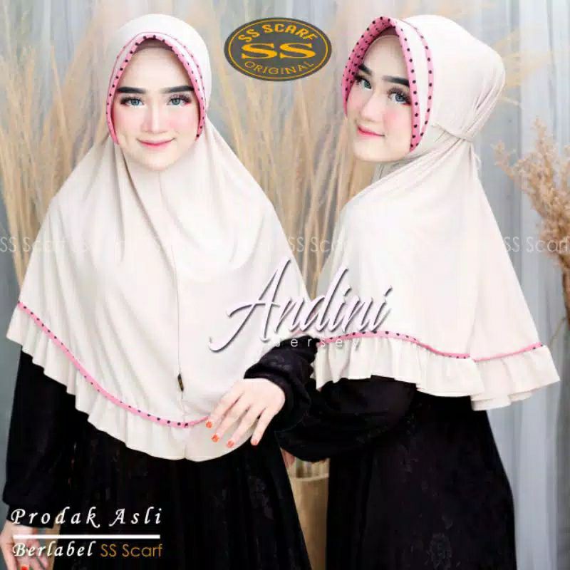 Hijab instan jilbab insta fadila tali rempel polkadot terbaru-1
