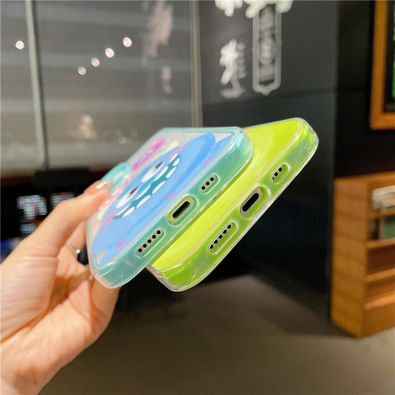 3 In 1 Soft Case Silikon Akrilik Motif Kartun Anime Untuk IPhone 11 12 13 14 Pro Max X XS Max XR 6 7 8 Plus