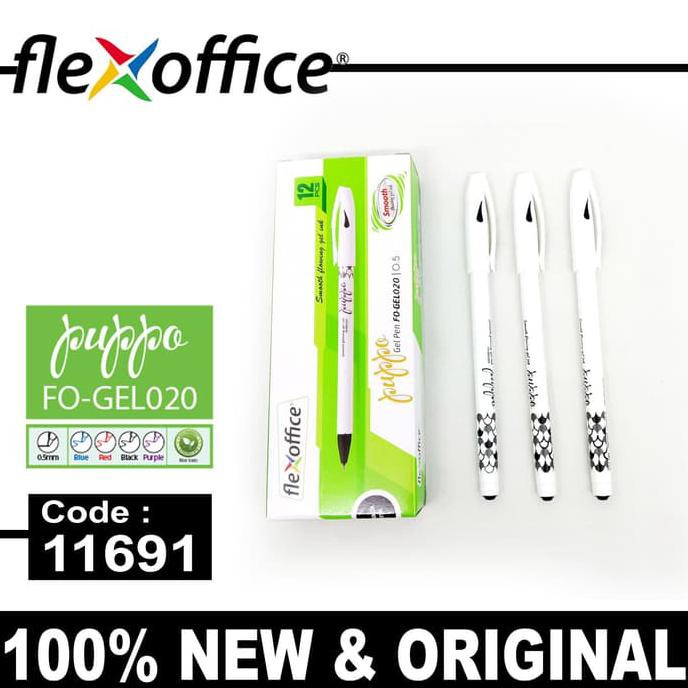 

Populer] Pena Flexoffice Puppo Fo-Gel020 0.5 Ink Black