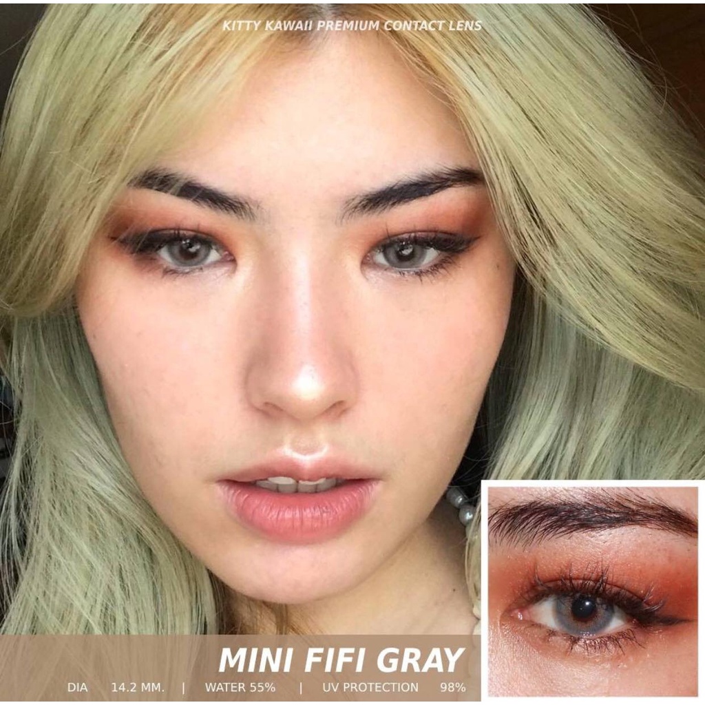 Softlens Kitty Kawaii Mini Fifi - Soflens Warna Gray Brown bisa Minus