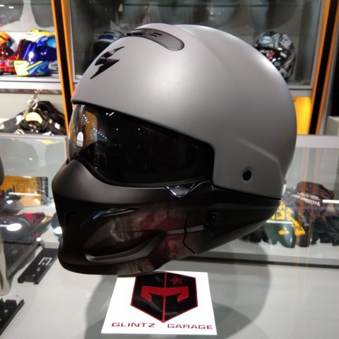 Jual SCORPION EXO COMBAT MATT GRAY CEMENT XXL | HELM FULL FACE|HALF FACE  Indonesia|Shopee Indonesia