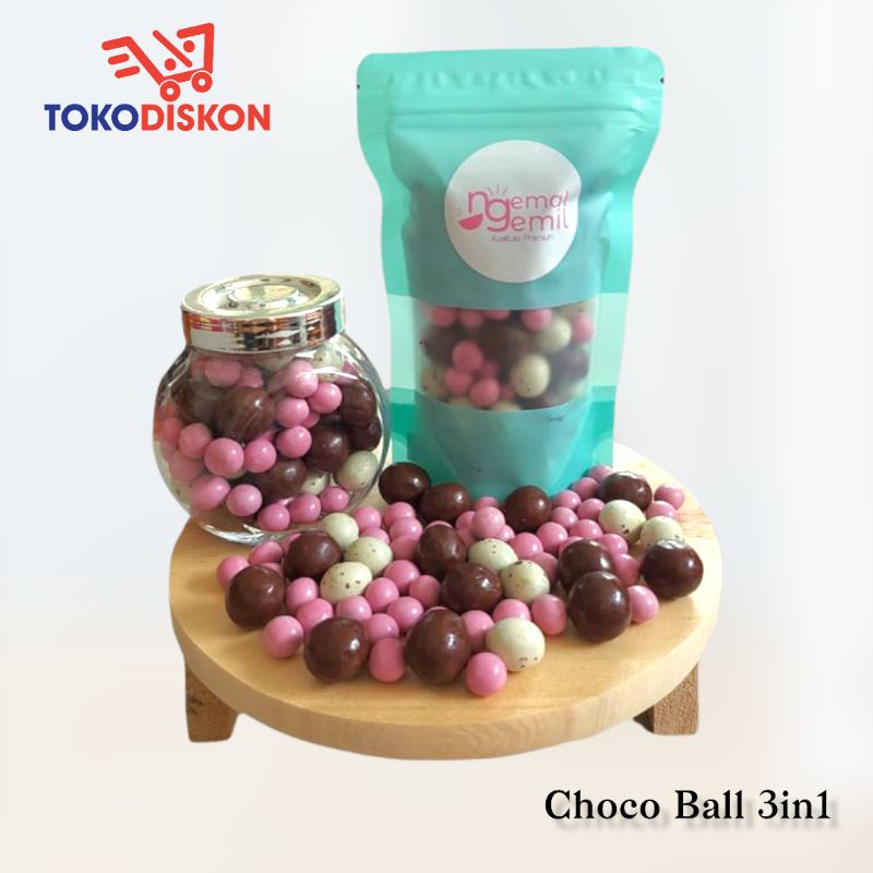 

Choco Ball 3in1 Coklat Isi Biskuit Kacang