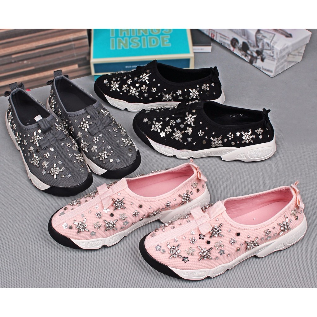 Sepatu Dior Fusion Crystal Embellished Sneaker M350 /  9829