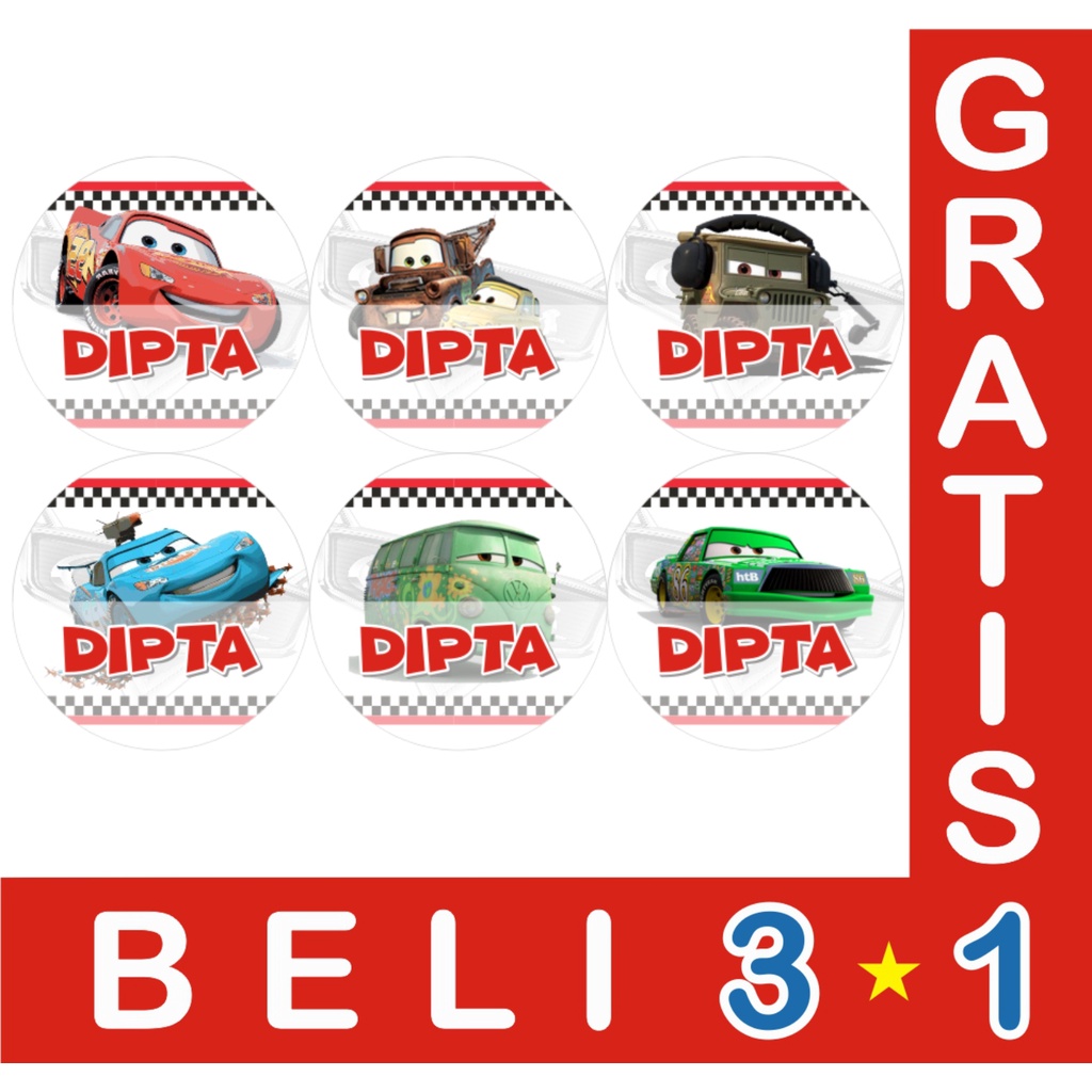 

STIKER LABEL NAMA WATERPROOF CIRCLE CARS 1