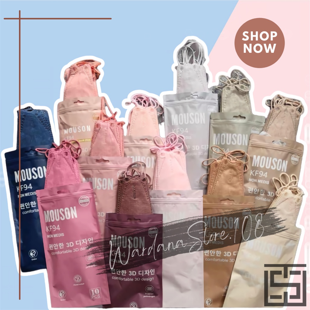 MASKER KF 94 MOUSON WARNA 4PLY TERBARU DAN 5PLY TERBARU/ MASKER KF 94 KOREA (TALI SENADA) KF ANAK MO