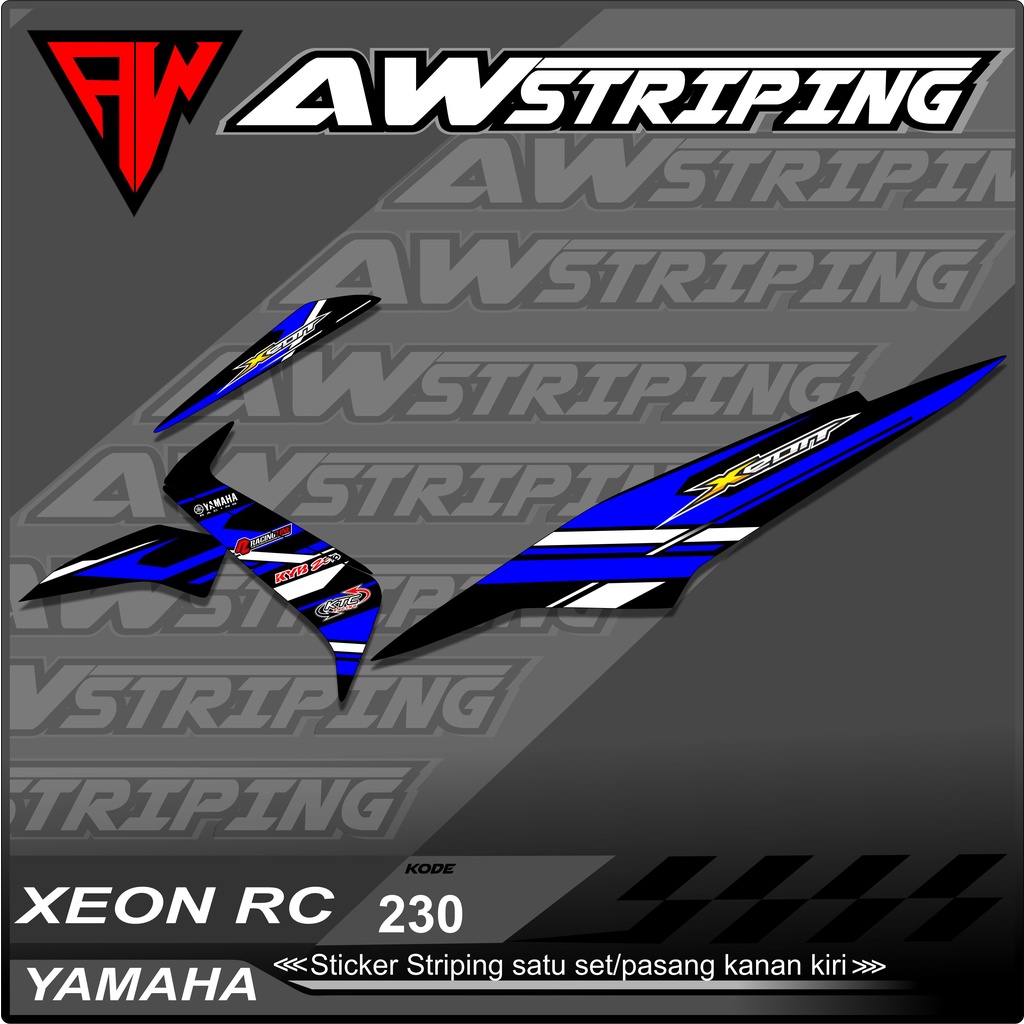 Sticker Striping Xeon RC - Stiker Variasi List Motor Xeon Rc Motif Racing AW230