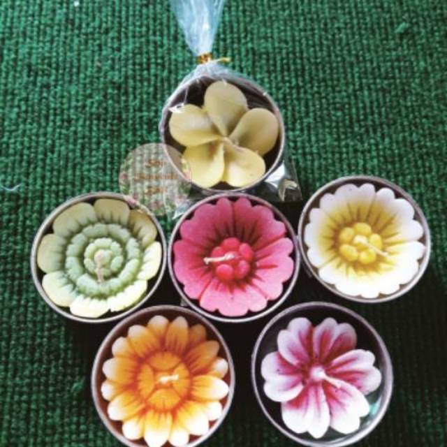 Souvenir lilin bunga aromaterapi +thanks card