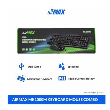 Keyboard Mouse Airmax Mk100M Mk-1000M Garansi 1Tahun Usb