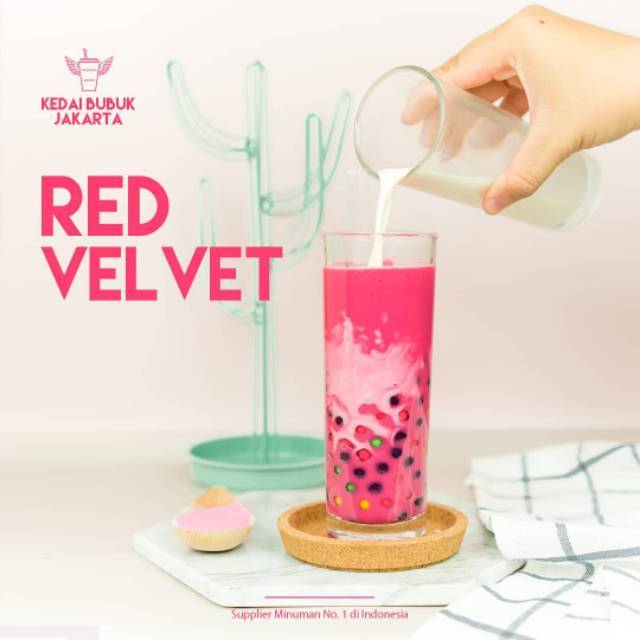 Bubuk Minuman Bubble Powder Drink Red Velvet ORIGINAL Javaland 1kg