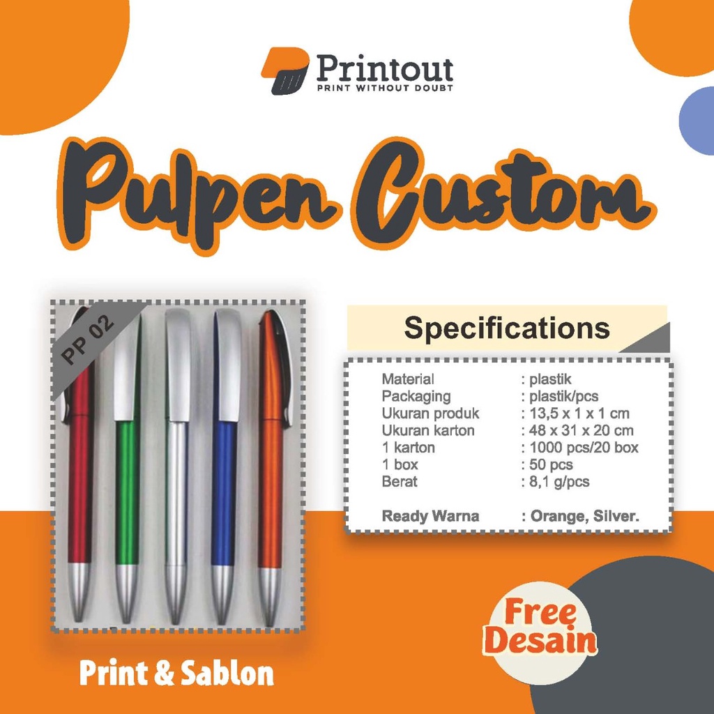 

PULPEN CUSTOM PM 02 I FREE DESAIN