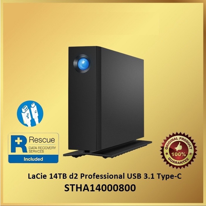 LaCie 14TB D2 Professional USB 3.1 Type-C External Hard Drive Ext HDD