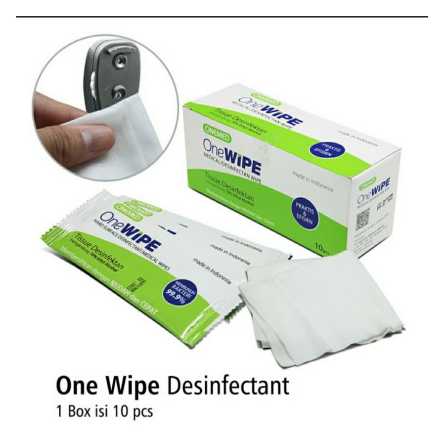Onewipe Tissue Tisu Disinfektan Onemed One Wipe BOX 10PCS