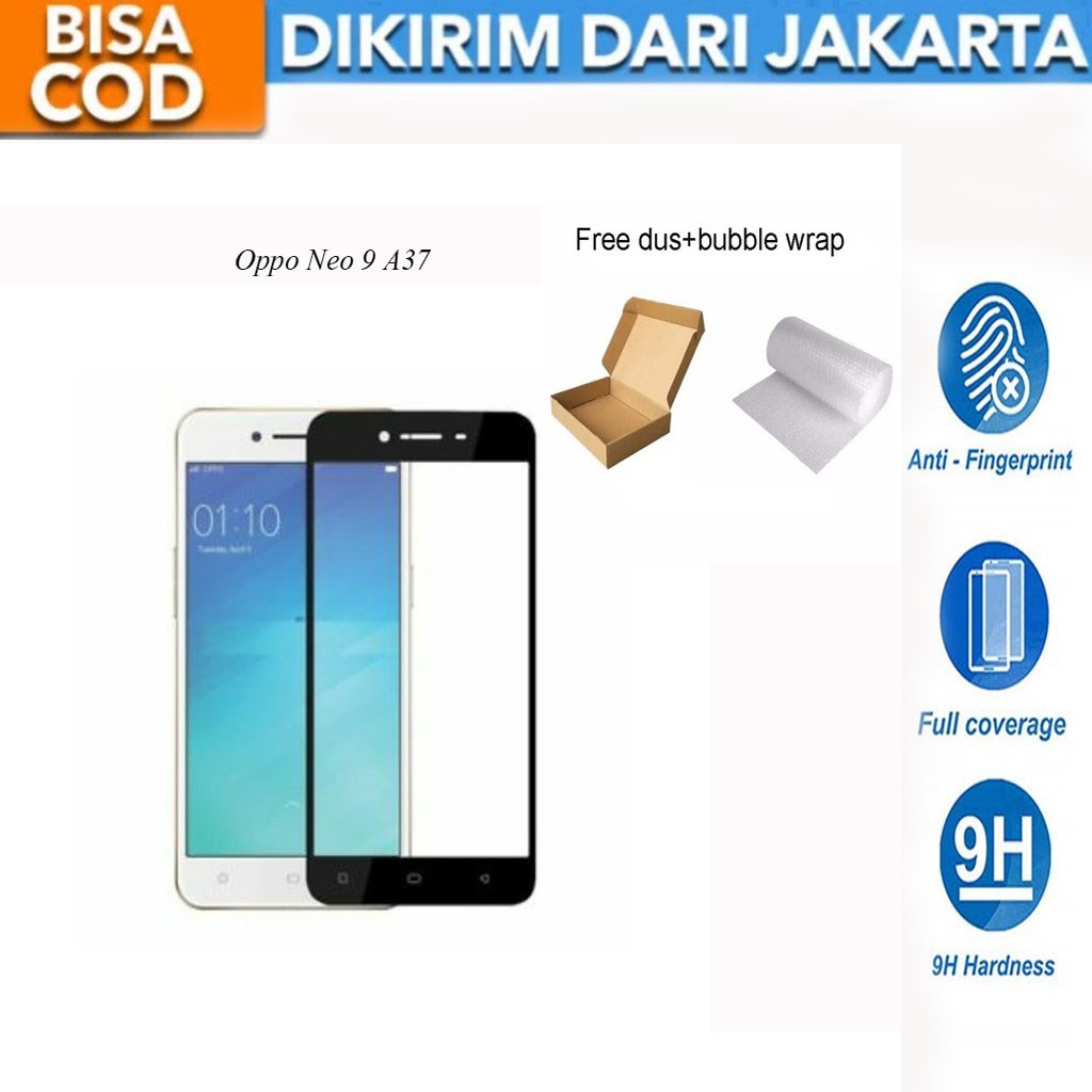 Oppo Neo 9 A37 Full Cover/Full Screen Tempered Glass Screen Protector Anti Gores