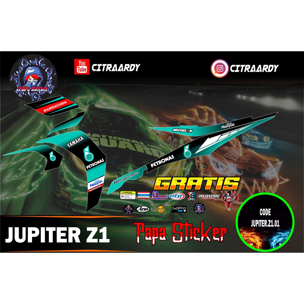STRIPING JUPITER Z1 PETRONAS, STICKER JUPITER Z1 STIKER VARIASI YAMAHA JUPITER Z1 Skotlet Scotlite