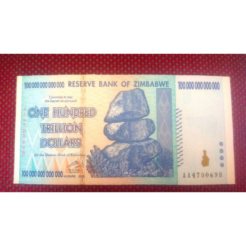 Uang 100 Triliun Dollar Zimbabwe Asli