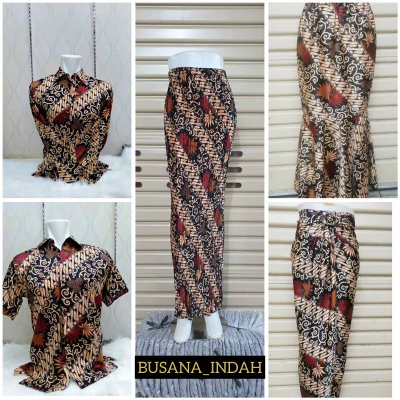 COUPLE BATIK / SARIMBIT BATIK / BATIK KEBAYA / SERAGAM KELUARGA MOTIF KENANGA BLACK