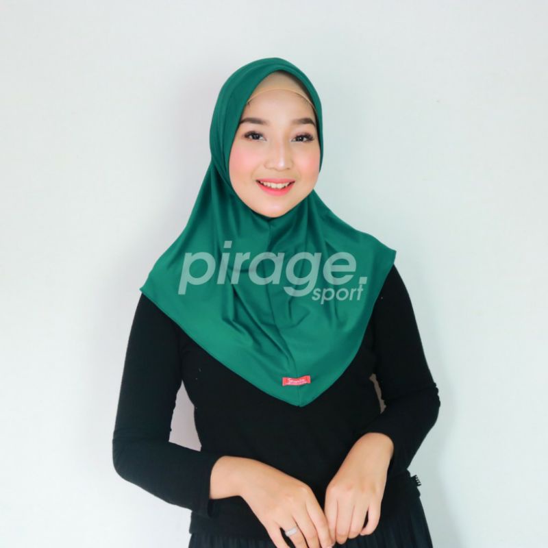 Jilbab Sport Besar Menutup Dada / Hijab Instan Sporty / Jilbab Instan Shamira-Emerald