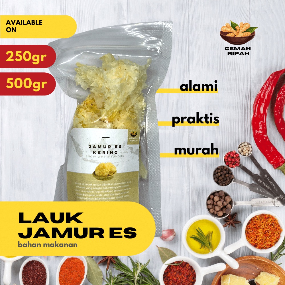 

Lauk Jamur Es Kering250gram 500gram 1kgJamur Salju Putih Jamur Putih Jamur Es Kering Jamur Enoki Jamur Kancing Jamur Shitake Jamur MerangJamur Hioko Dried White Fungi Yin Er Snow White Super Sup Krim Jamur Mushroom Holycow Mushroom Sauce Cina