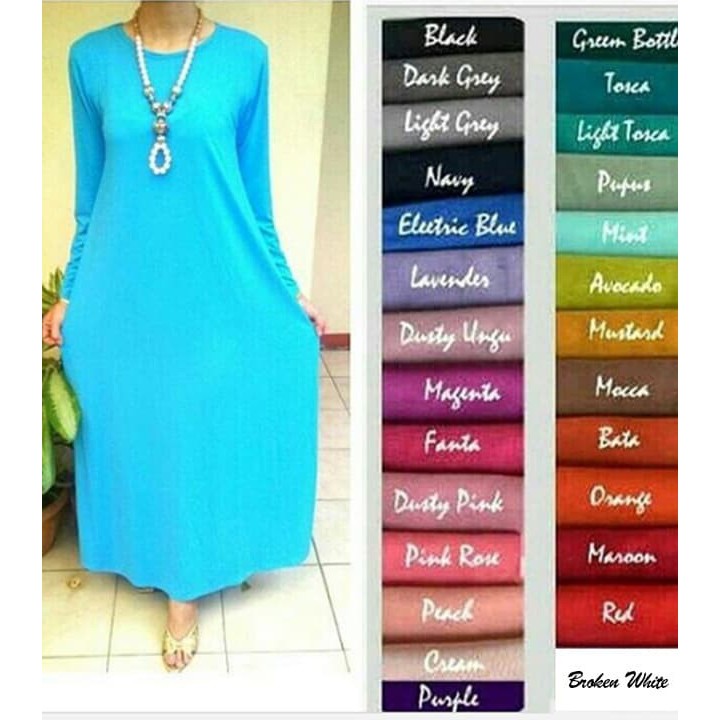 JUAL BAJU MANSET GAMIS TERUSAN DALAMAN FASHION WANITA SPANDEK SUPER MURAH DI MAKASSAR