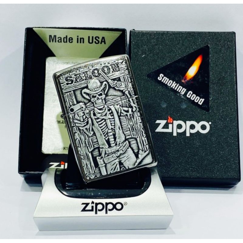 Original Zippo 49298 Saldon Skull Emblem