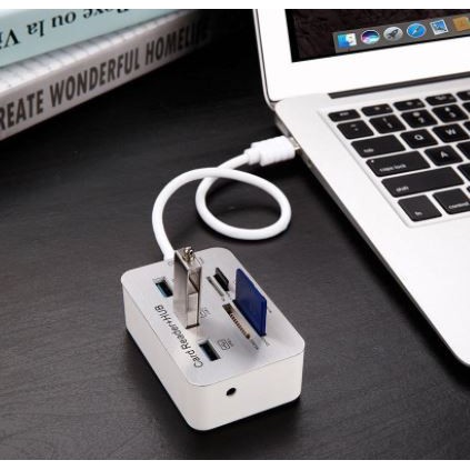 Usb 3.0 hub 3 port card reader micro sd Tf m2 sd mmc ms duo 7in1 5gbps with power dc 5v for pc laptop phone