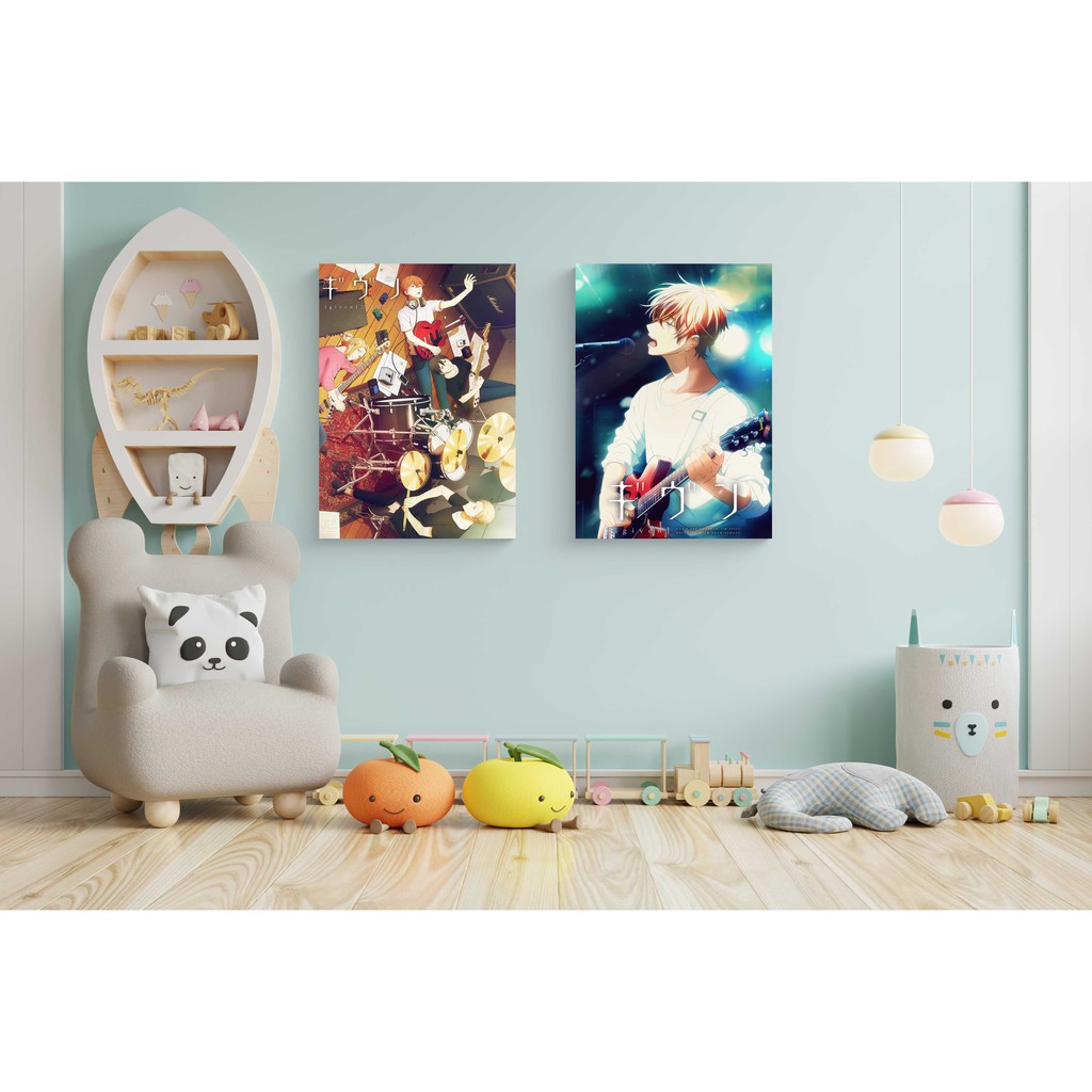 Poster anime Given Satou Mafuyu Uenoyama Ritsuka hiasan dinding kayu aesthetic kamar tidur