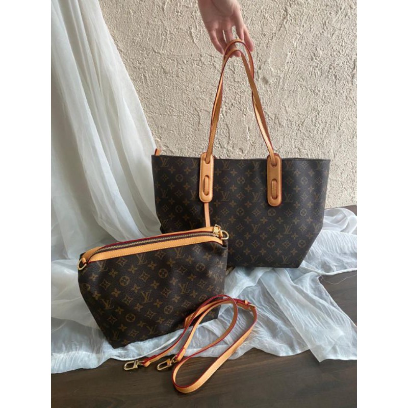 lv tote bag in bag / lv tote bag monogram free pouch / tote bag import murah