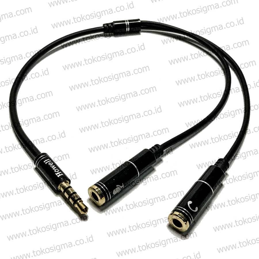 AUDIO phone jack 3.5mm SPLITTER MIC AND SPEAKER HOWELL 30 CM