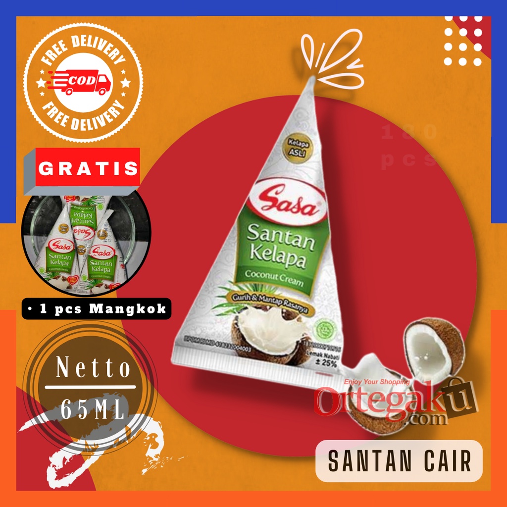 

SASA SANTAN CAIR 65ML x 6Pcs FREE MANGKOK | SANTAN KELAPA MURAH