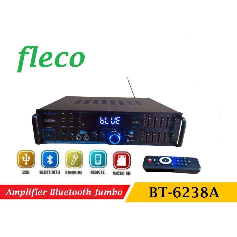 Power Amplifier Bluetooth Fleco BT-6238A USB SD Digital Audio Power - Bisa karaoke